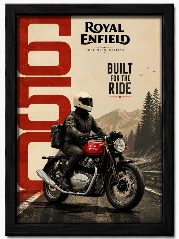 Wood_Minimalist_Royal_Enfield_Motorcycle_Poster_Wall_Frame