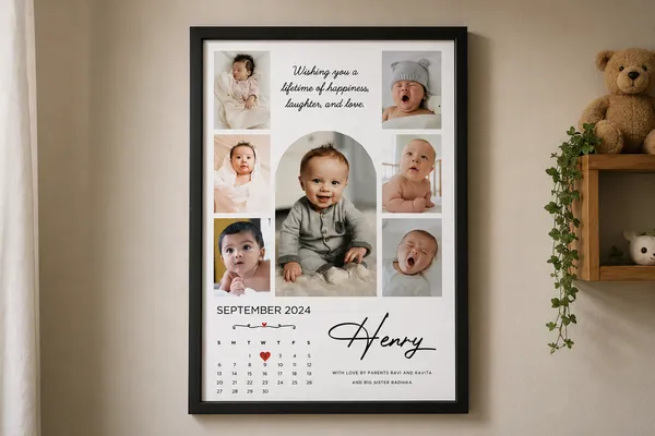 Wood_Modern_Personalized_Baby_Photo_Collage_Calendar_Wall_Frame
