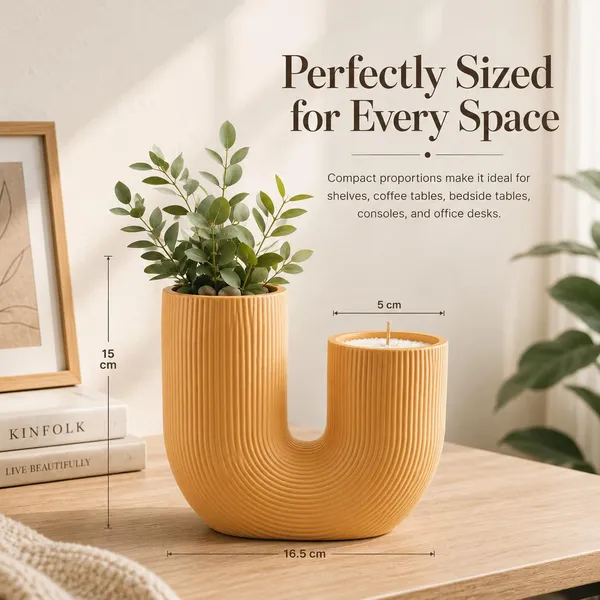 Acrylic_Polymer_Modern_Ribbed_Vase_And_Candle_Stand_Grey