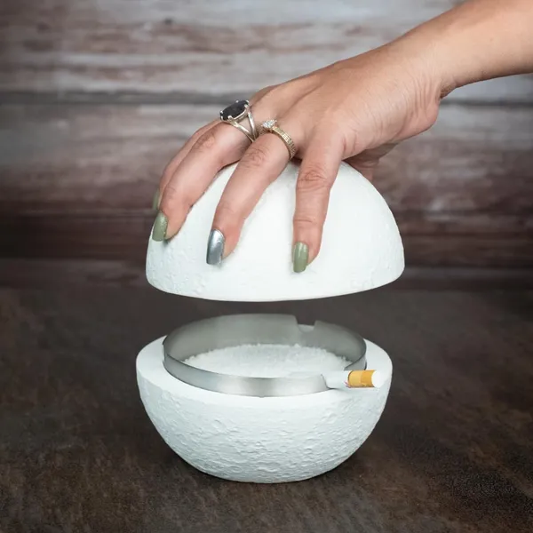 Correa_Studio_White_Acrylic_Moon-Shape_Ashtray