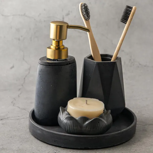 Aqua_Flora_–_4-Piece_Bathroom_Accessories_Set_with_Tray_|_Elegant_Bathroom_Organizer_with_Soap_Dispenser,_Candle_Holder_&_Brush_Stand_(Sage_Green)