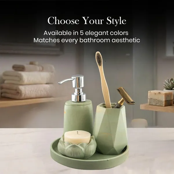 Aqua_Flora_–_4-Piece_Bathroom_Accessories_Set_with_Tray_|_Elegant_Bathroom_Organizer_with_Soap_Dispenser,_Candle_Holder_&_Brush_Stand_(Sage_Green)