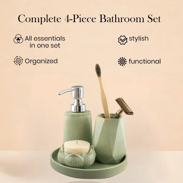 Aqua_Flora_–_4-Piece_Bathroom_Accessories_Set_with_Tray_|_Elegant_Bathroom_Organizer_with_Soap_Dispenser,_Candle_Holder_&_Brush_Stand_(Sage_Green)