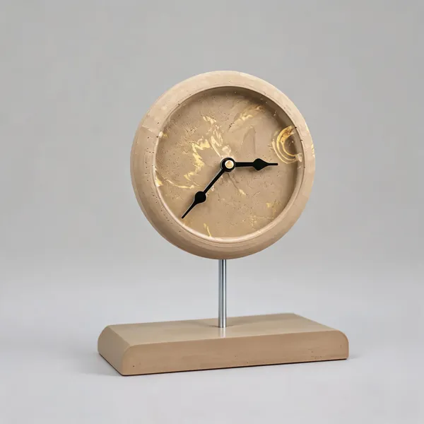 Acrylic_Polymer_Abstract_Swirl_Beige_Orb_Desk_Clock