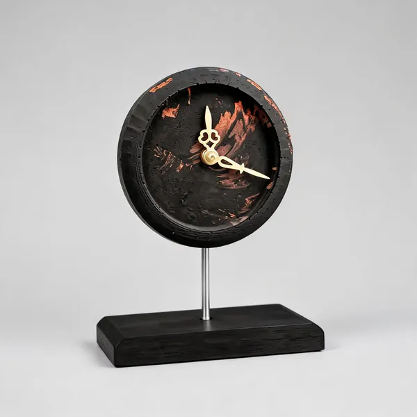 Acrylic_Polymer_Abstract_Swirl_Black_Orb_Desk_Clock