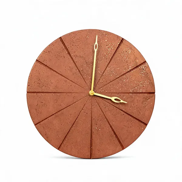 Acrylic_Polymer_Contemporary_Radial_Line_Brown_Wall_Clock
