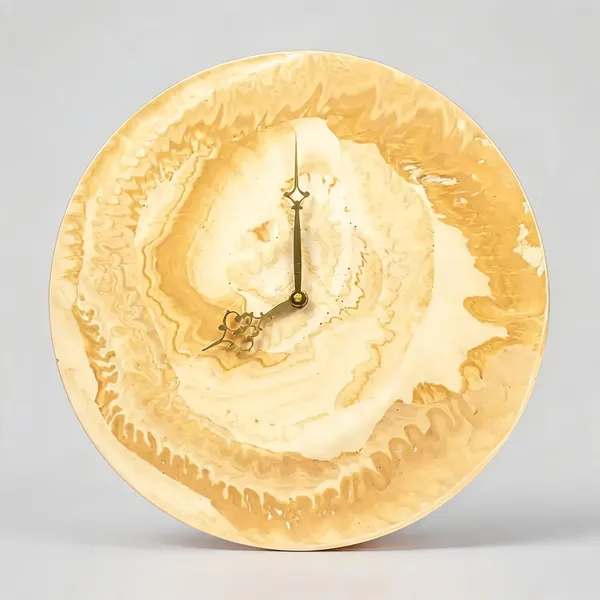 Acrylic_Polymer_Modern_Marbled_Swirl_Beige_Wall_Clock