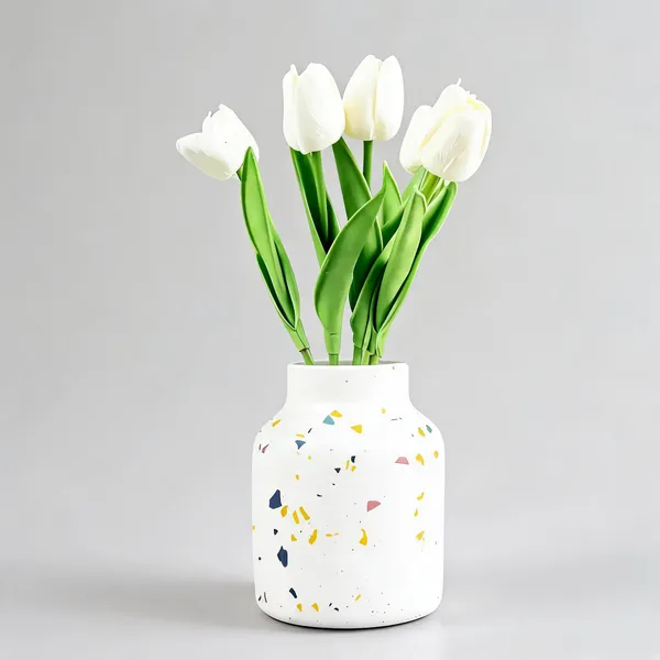 Acrylic_Polymer_Abstract_Pink_Marbled_Decorative_Vase