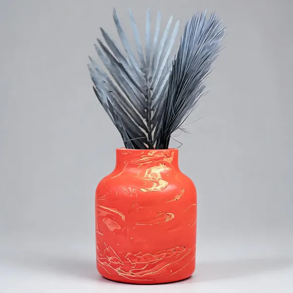 Acrylic_Polymer_Abstract_Marbled_Floral_Vase