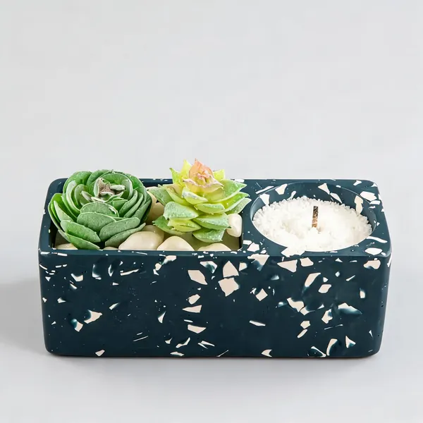 Acrylic_Polymer_Modern_Terrazzo_Dark_Grey_Vase_And_Candle_Stand