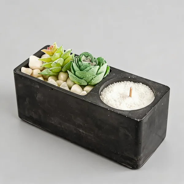 Acrylic_Polymer_Modern_Terrazzo_Grey_Vase_And_Candle_Stand