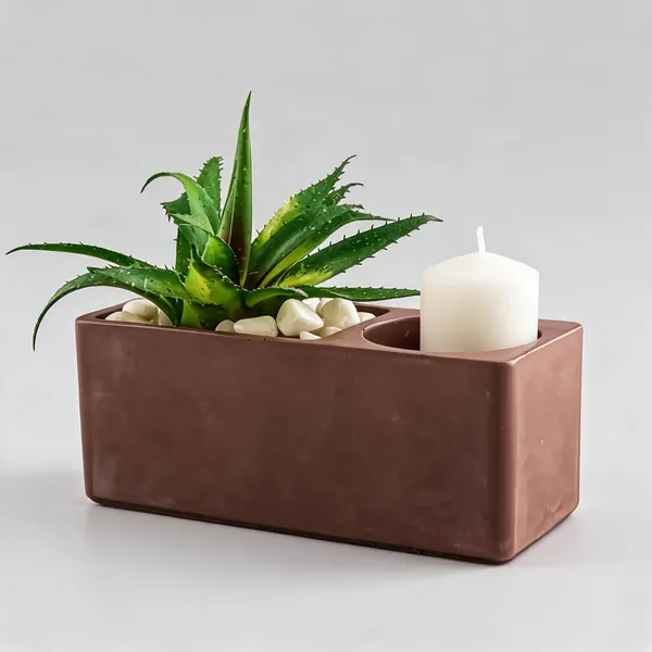 Acrylic_Polymer_Modern_Terrazzo_Dark_Grey_Vase_And_Candle_Stand