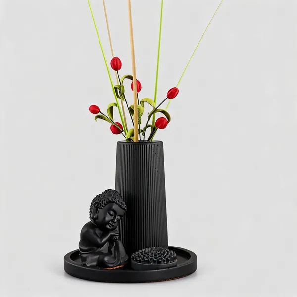 Acrylic_Polymer_Modern_Black_4-Piece_Home_Decor_Set