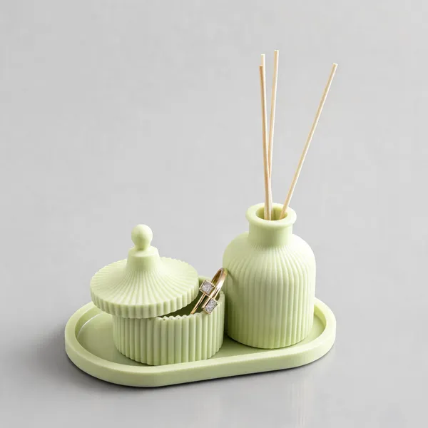Acrylic_Polymer_Handcrafted_Sage_Green_Tray_Jewellery_Box_Vase_Decor_Set