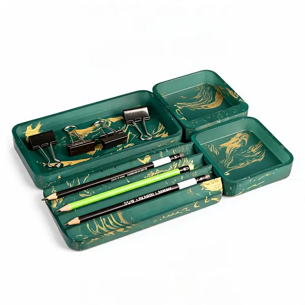 Acrylic_Polymer_Modern_Green_4-Piece_Desk_Organiser