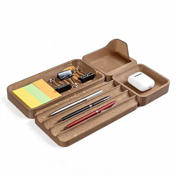 Acrylic_Polymer_Modern_Brown_4-Piece_Desk_Organiser