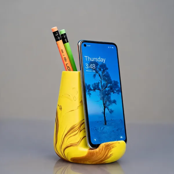 Acrylic_Polymer_Desk_Organiser_Pen_Stand_Phone_Holder_Yellow