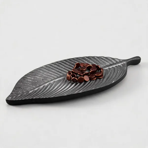 Acrylic_Polymer_Contemporary_Leaf_Shape_Tray_Black