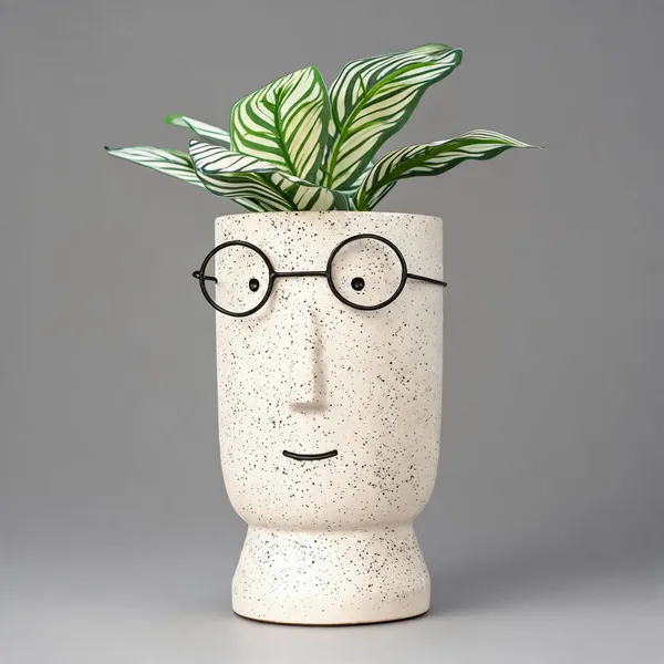 Acrylic_Polymer_Face_Shaped_Decorative_Planter_White