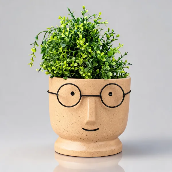 Acrylic_Polymer_Sculpted_Face_Pale_Yellow_Planter