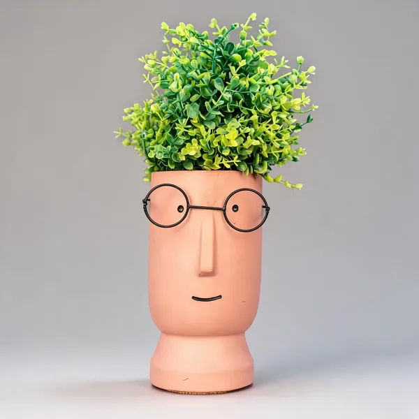 Acrylic_Polymer_Face_Shaped_Decorative_Planter_Pink