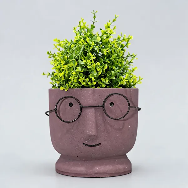 Acrylic_Polymer_Sculpted_Face_Burgundy_Planter