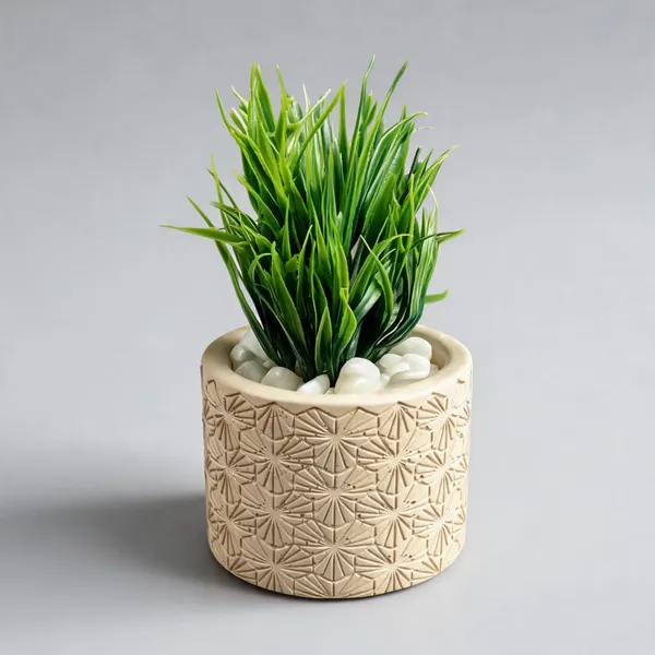 Acrylic_Polymer_Geometric_Textured_Pale_Yellow_Planter