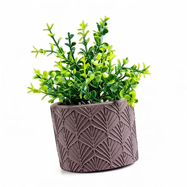 Acrylic_Polymer_Geometric_Textured_Burgundy_Indoor_Planter