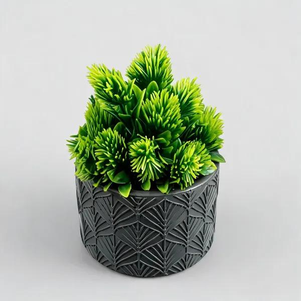Acrylic_Polymer_Geometric_Textured_Dark_Grey_Indoor_Planter