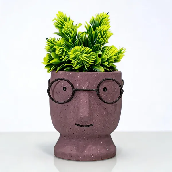 Acrylic_Polymer_Quirky_Speckled_Burgundy_Face_Planter