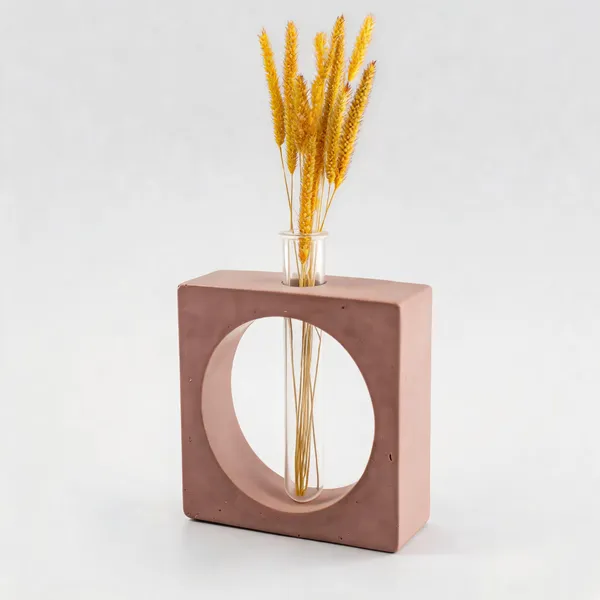 Acrylic_Polymer_Geometric_Test_Tube_Frame_Planter_Brown