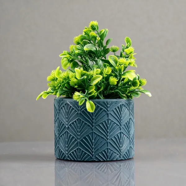 Acrylic_Polymer_Geometric_Textured_Navy_Blue_Indoor_Planter