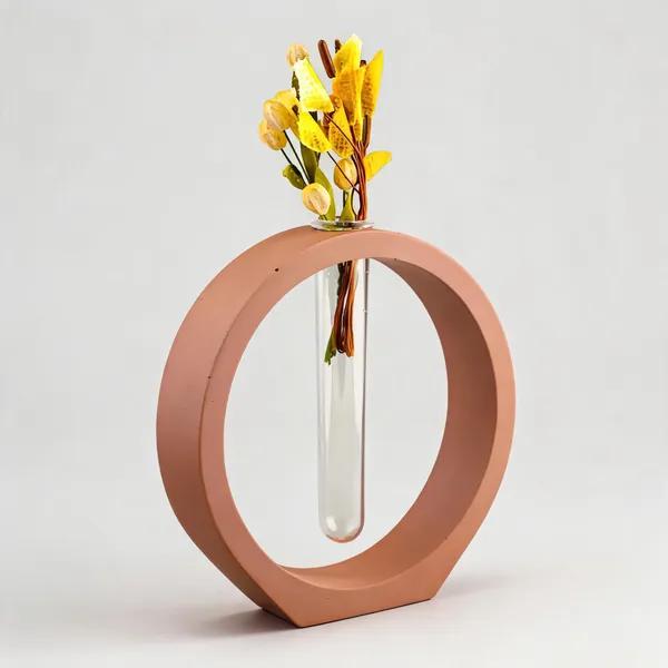 Acrylic_Polymer_Modern_Circular_Brown_Test_Tube_Planter