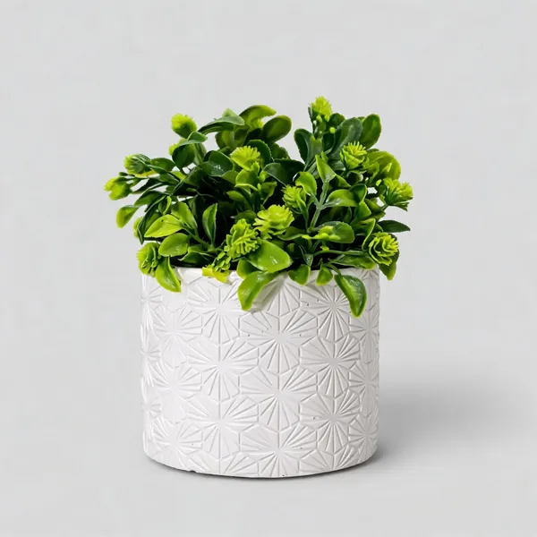 Acrylic_Polymer_Geometric_Textured_White_Planter