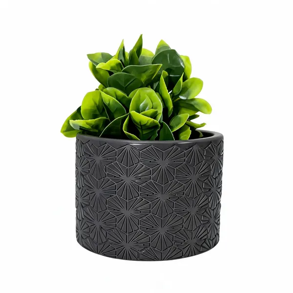 Acrylic_Polymer_Geometric_Textured_Dark_Grey_Planter