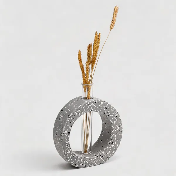 Acrylic_Polymer_Modern_Terrazzo_Grey_Test_Tube_Planter