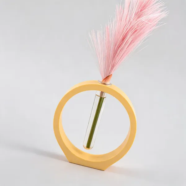 Acrylic_Polymer_Modern_Circular_Yellow_Test_Tube_Planter