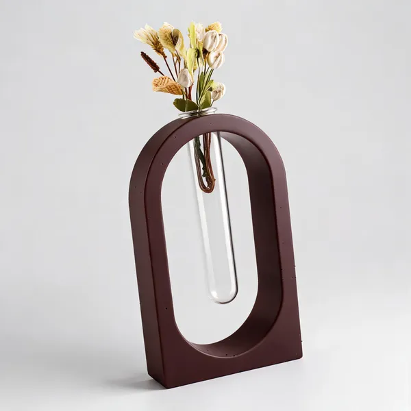 Acrylic_Polymer_Modern_Arch_Burgundy_Test_Tube_Planter