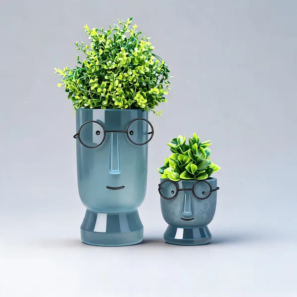 Acrylic_Polymer_Whimsical_Face-Shaped_Blue_Planter