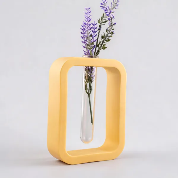 Acrylic_Polymer_Minimalist_Yellow_Hydroponic_Test_Tube_Planter