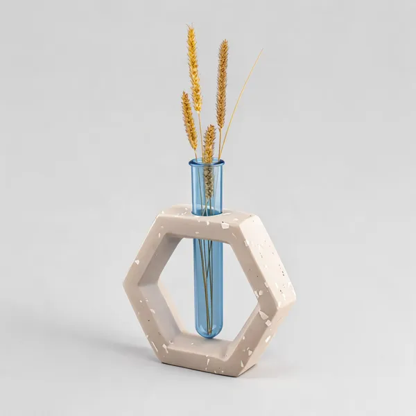 Acrylic_Polymer_Geometric_Hexagonal_Beige_Planter
