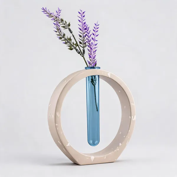 Acrylic_Polymer_Modern_Circular_Beige_Test_Tube_Planter