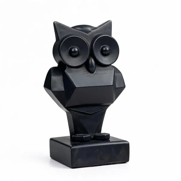 Acrylic_Polymer_Modern_Owl_Black_Sculpture
