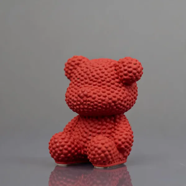 Acrylic_Polymer_Modern_Textured_Red_Teddy_Bear_Sculpture