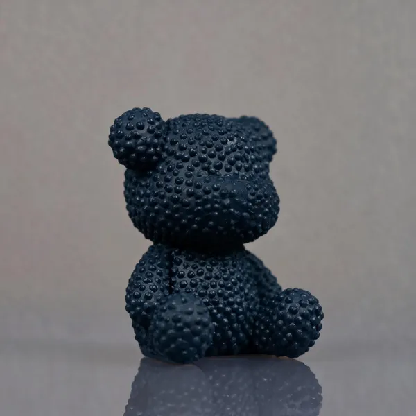 Acrylic_Polymer_Modern_Textured_Navy_Blue_Teddy_Bear_Sculpture