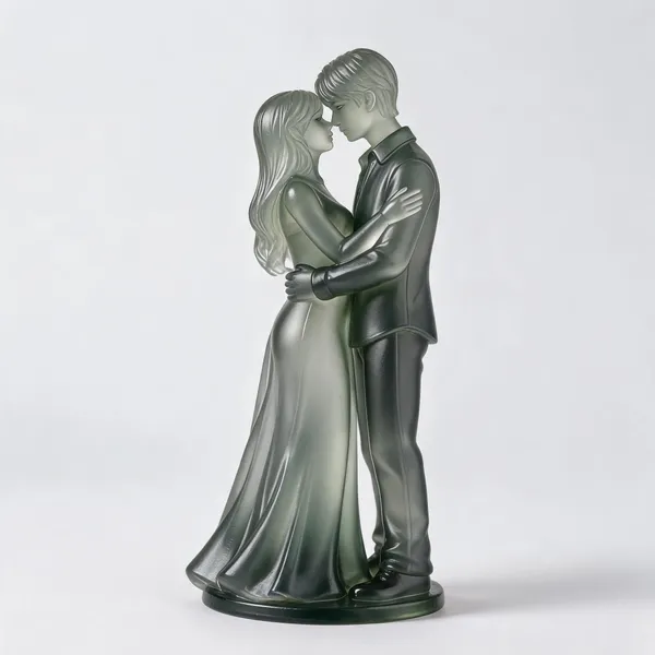 Acrylic_Polymer_Romantic_Figurine_Green_Home_Decor_Set