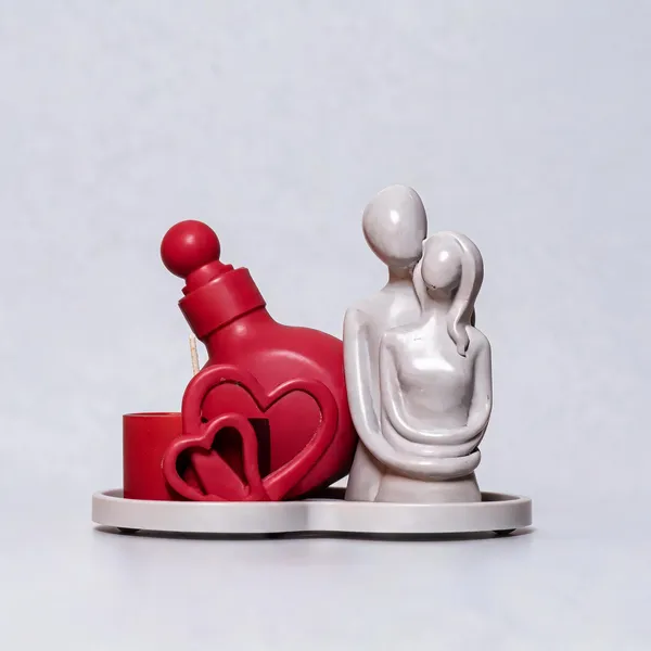 Acrylic_Polymer_Romantic_Grey_Love_Bliss_Sculpture_And_Candle_Stand