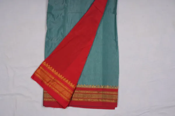 Teal_Red_Masrise_Cotton_Traditional_Saree_For_Women