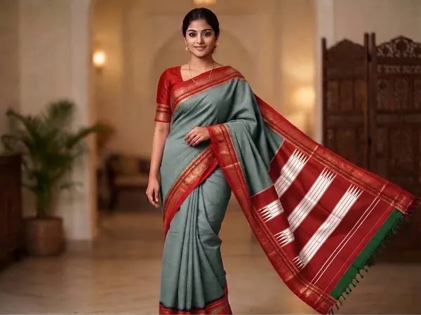 Teal_Red_Masrise_Cotton_Traditional_Saree_For_Women