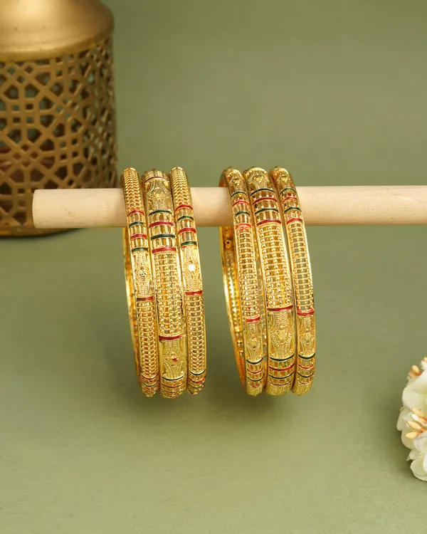 Gold_Alloy_Traditional_Bangle_Set_For_Women